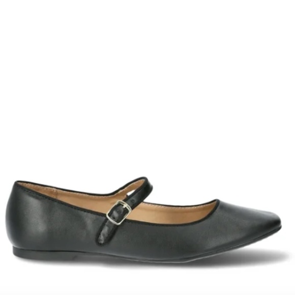 Time and Tru Women's Faux Leather Mary Jane Flats, BLACK - Picture 2 of 4